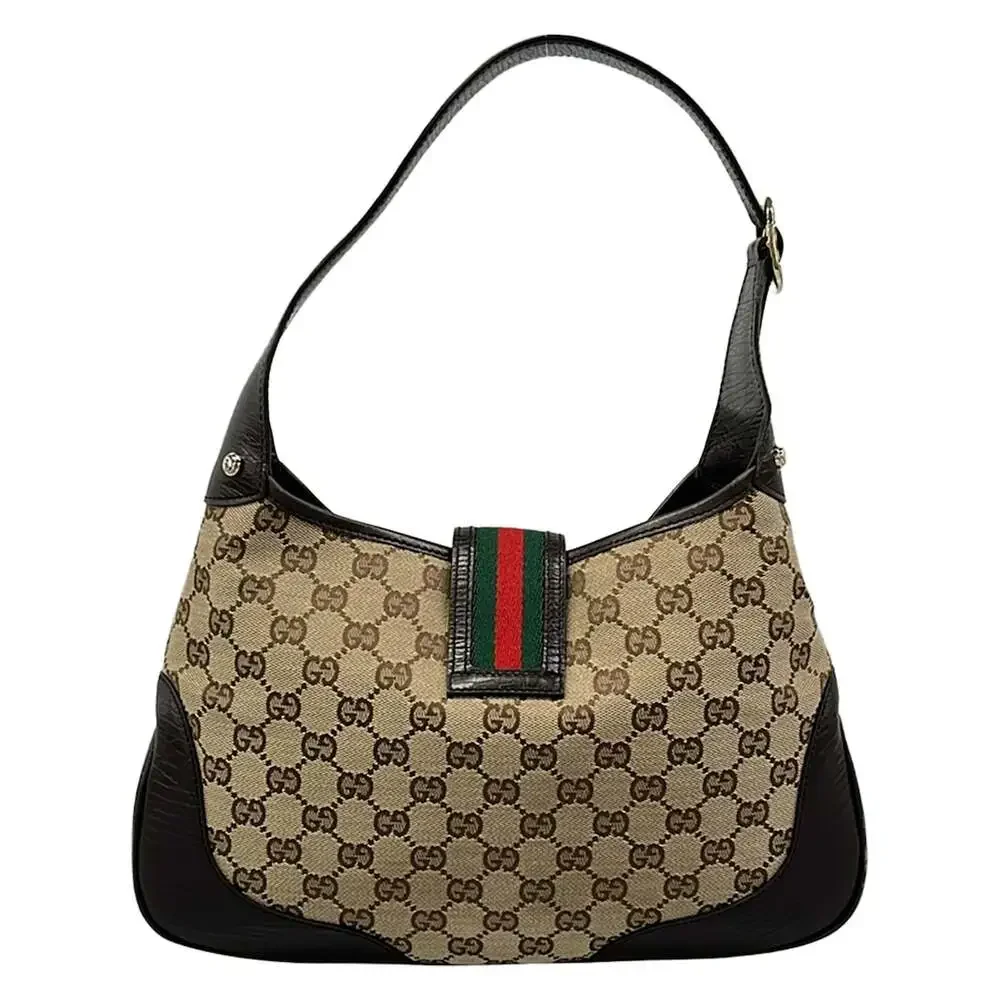 Gucci GG/Sherry (Web) Shoulder Bag 130779 Dark Brown Beige Multi Jacquard